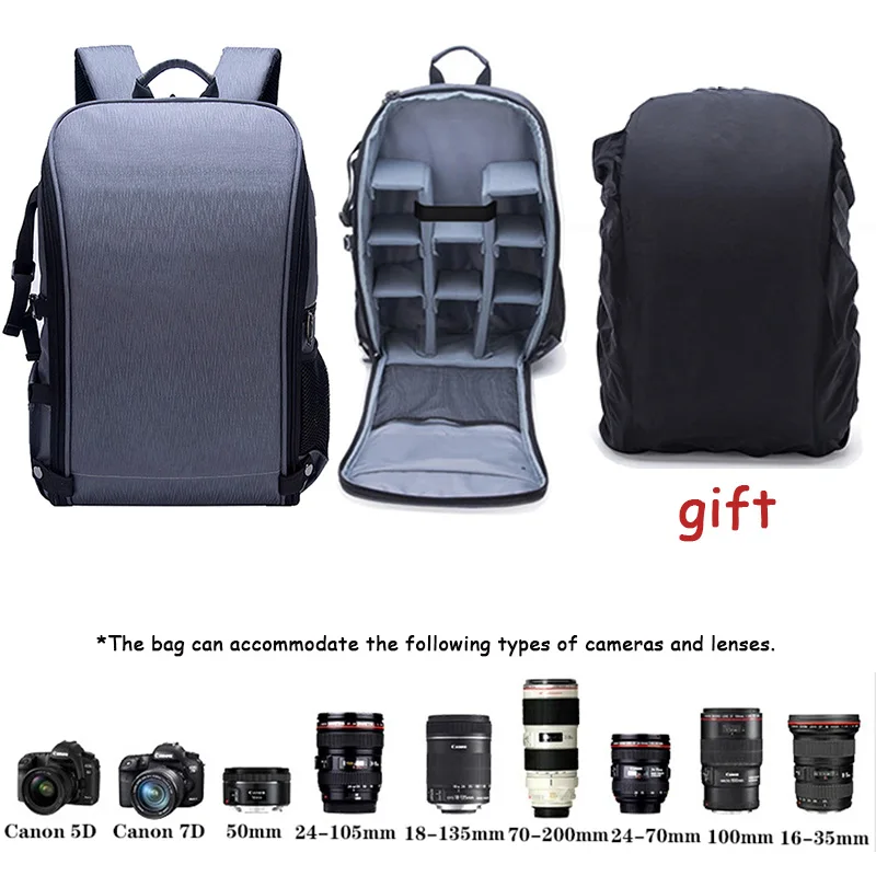 JINNUOLANG Cameratas waterdichte en slijtvaste outdoorfotografietas, schokbestendige digitale drone-rugzak met grote capaciteit