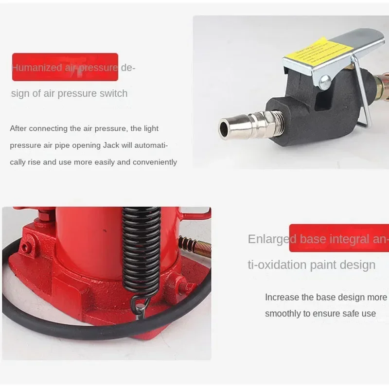 220v New Vertical Jack Pneumatic 20 Tons Hydraulic Horizontal Air Pressure Auto Repair Tire Replacement Tool Manual Dual-use
