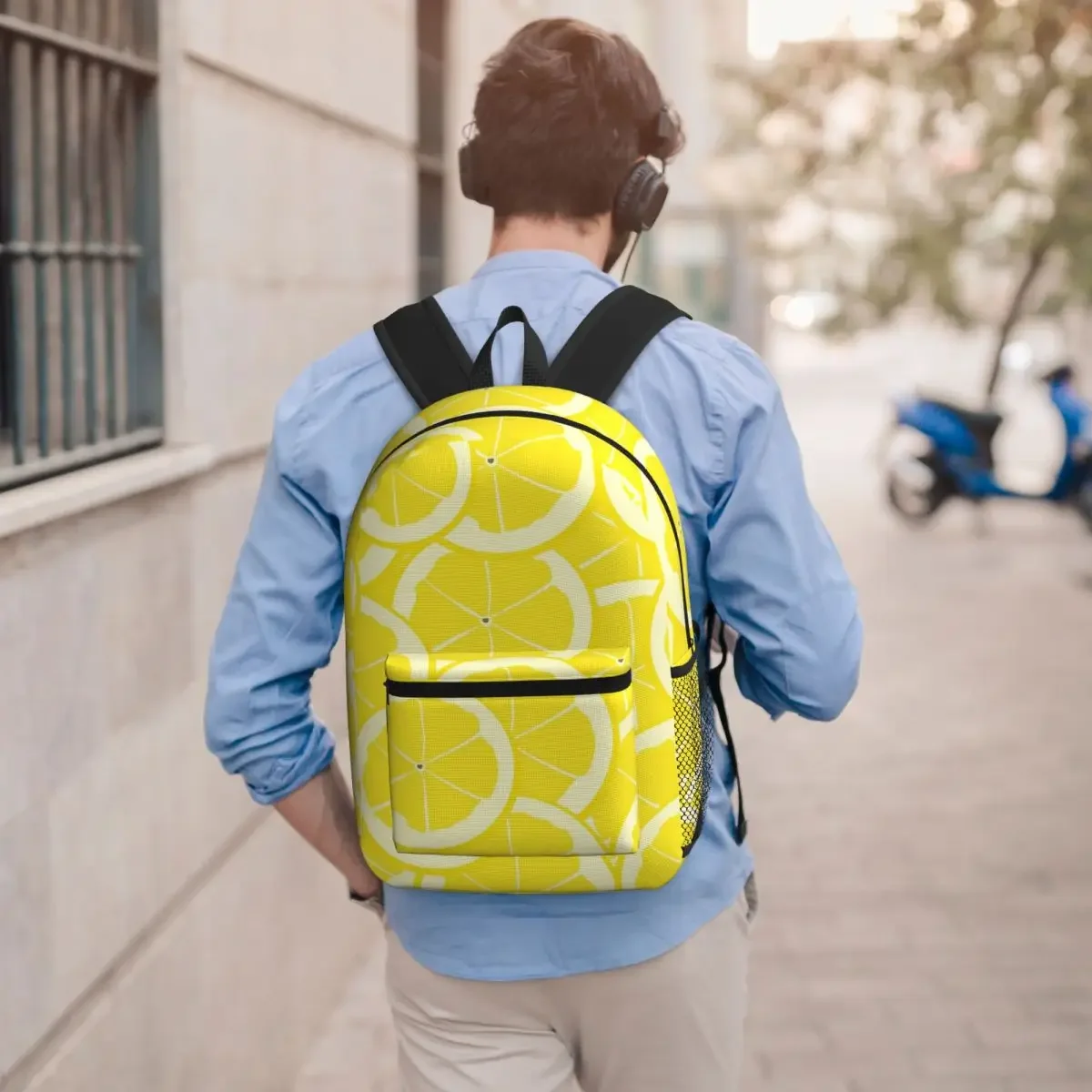 Playful Lemon Slices Backpack Student BookBag Children School Bag Laptop Shoulder Bags for Men Women