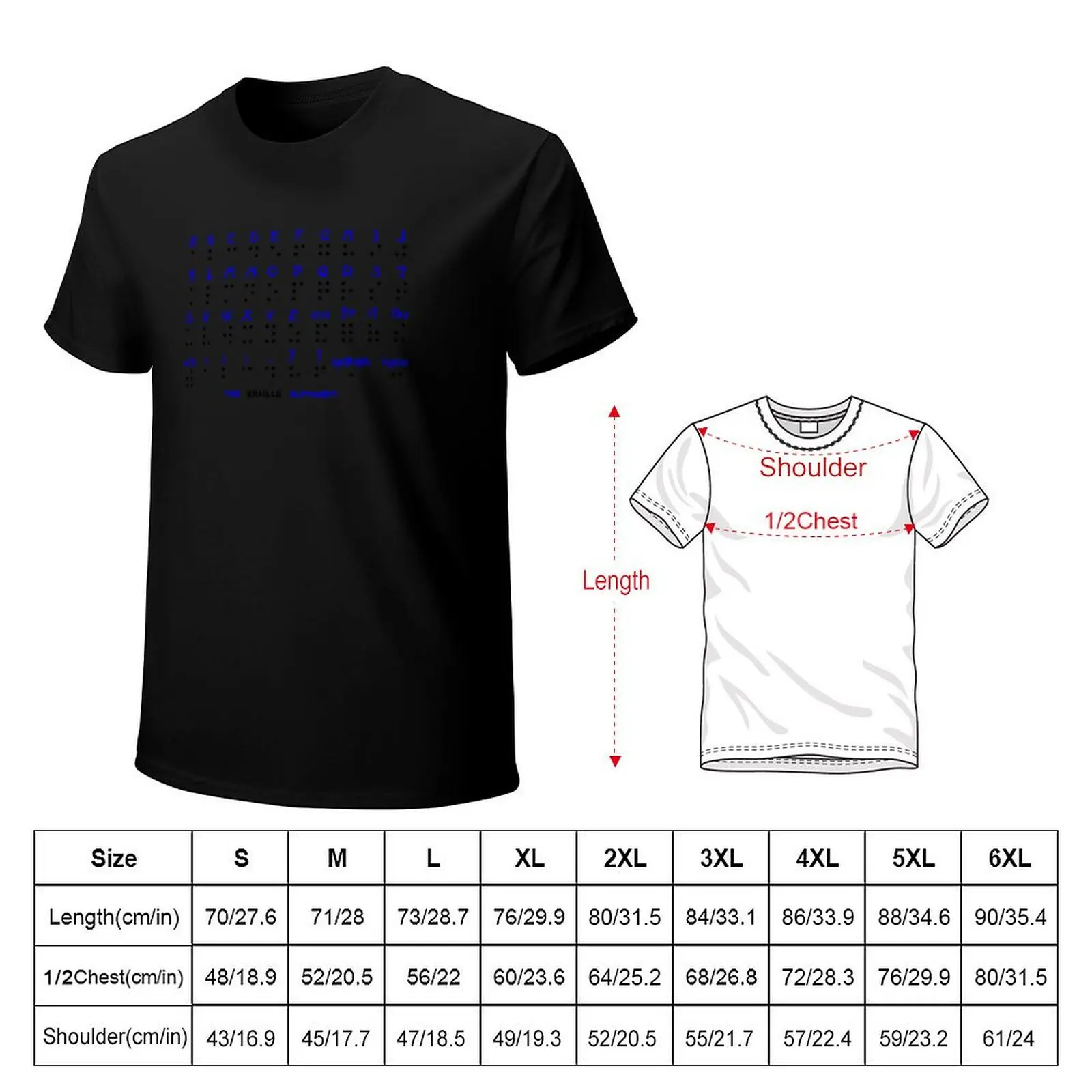 The Braille Alphabet. T-Shirt Lightweight Hiking T-Shirt