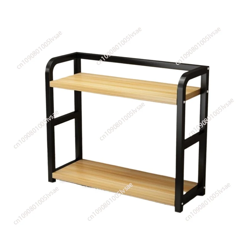 New 2-Layers Metal Countertop Shelf Large Capacity Stable Kitchen Rack Space Saving Multi-function Seasoning Rack Kitchen Use