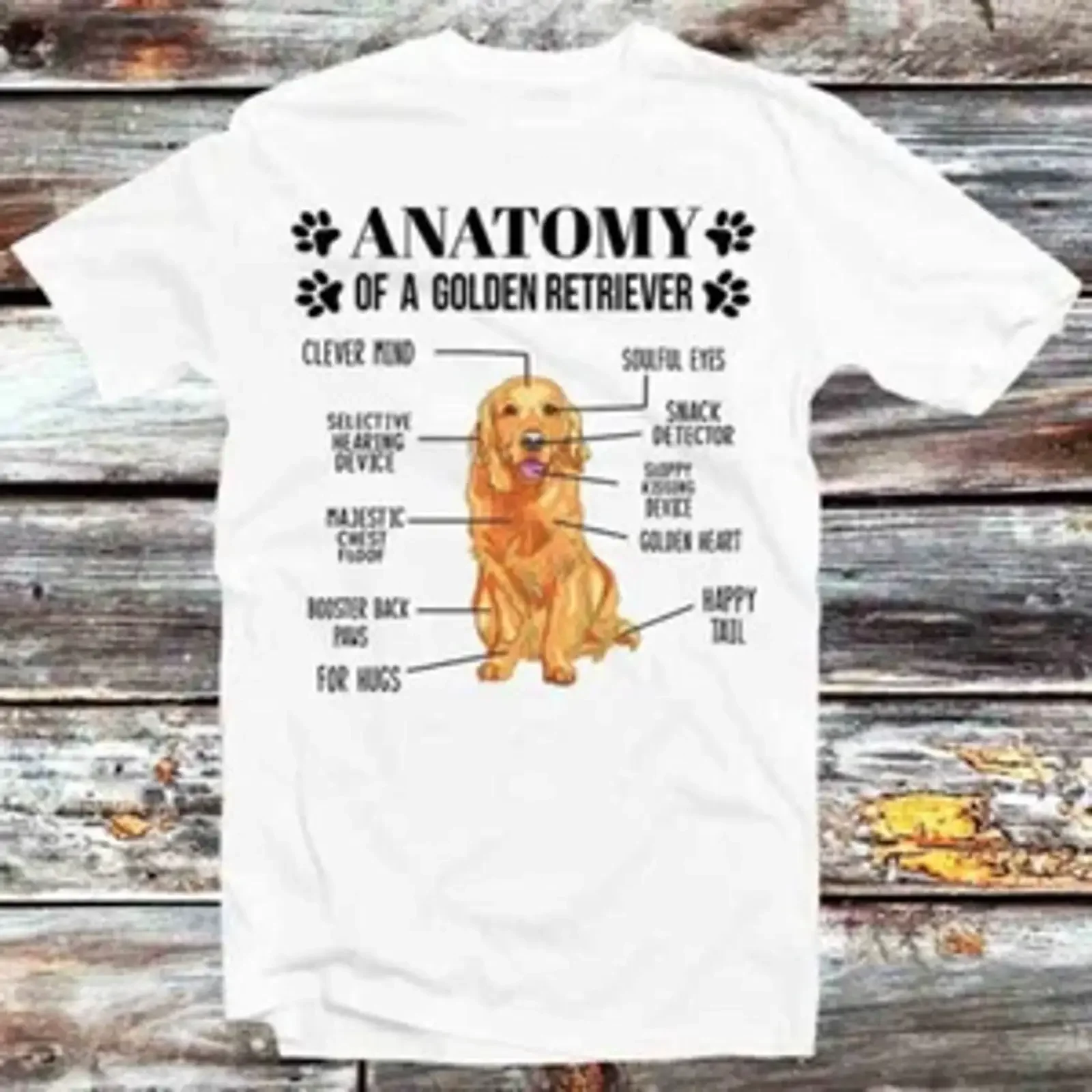 Anatomy Of A Golden Retriever T Shirt B1199 vintage Washed graphic Stretched Slightly Soft Stylish Versatile fashion