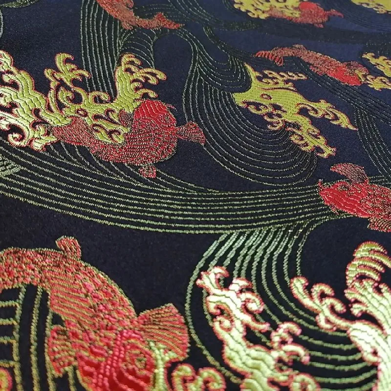 75 ซม.ความแม่นยําสูง koi jacquard เลียนแบบ Yun ผ้าผ้าบรรจุภัณฑ์เสื้อผ้า