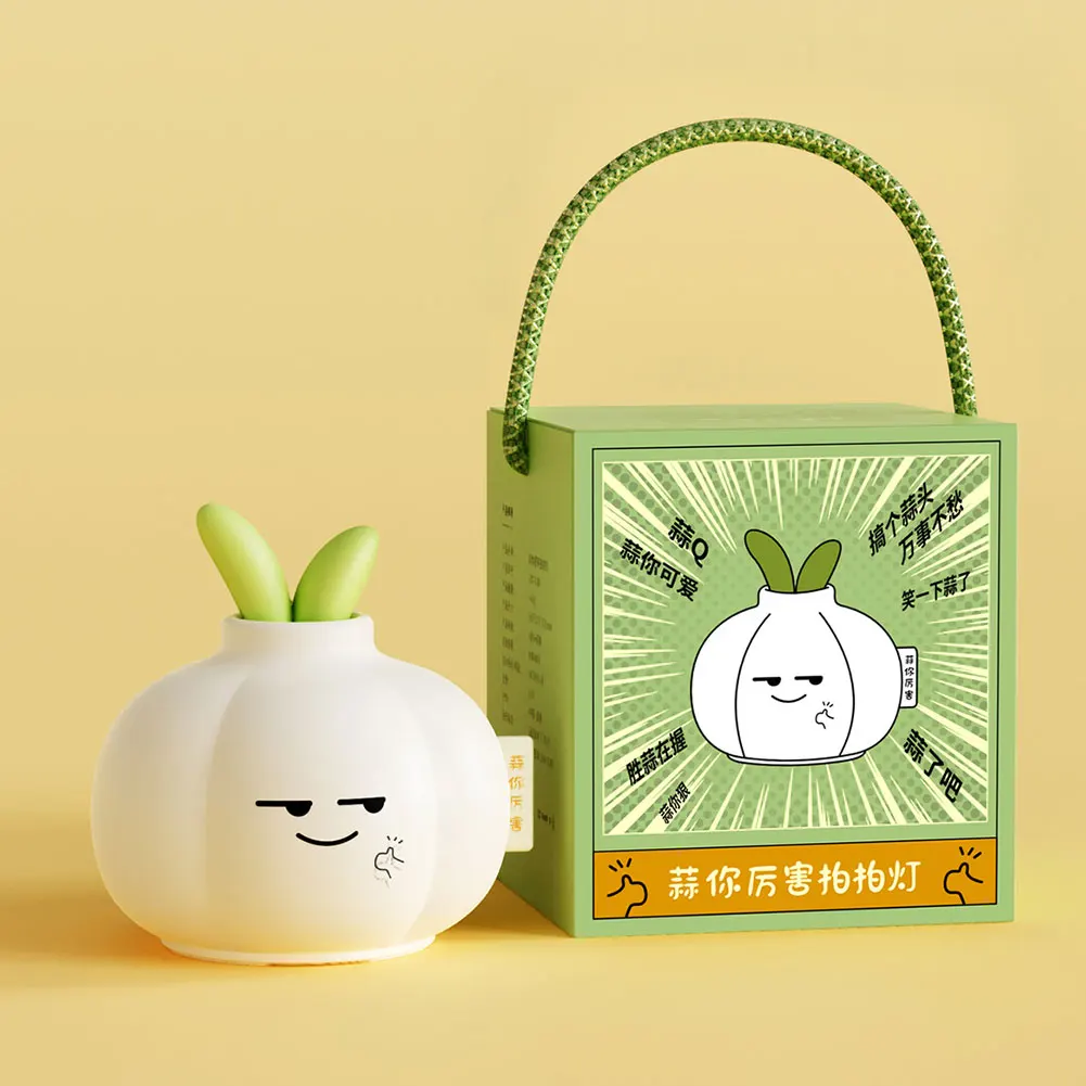 Silicone Pat Night Light Cartoon Sleeping Light Warm Light Creative Bedside Lamp Garlic Nursery Nightlight for Kids Room