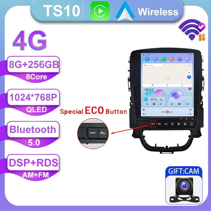 Autoradio Voor Opel Astra J 2009-2015 Android Auto GPS Navigatie Head Unit Multimedia Video Player 5G WIFI Carplay Geen 2din DVD