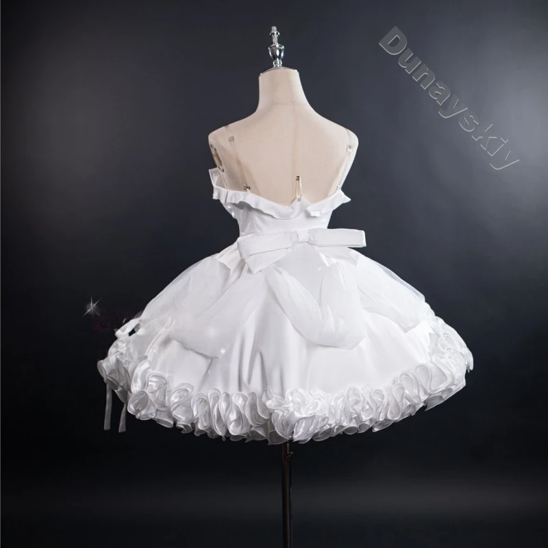 Alien Stage Sua Headset White Lolita Black Wigs Crinoline Zombie Stage Idol Glossy Satin Kawaii Chibi Big Bow Props Halloween view 4