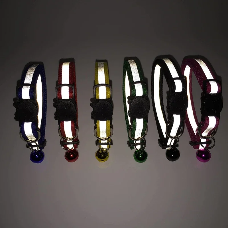 10 قطعة الياقات بالجملة ل طوق القط مع جرس قابل للتعديل قلادة القط جرو هريرة طوق دروبشيبينغ الحيوانات الأليفة القطط طوق