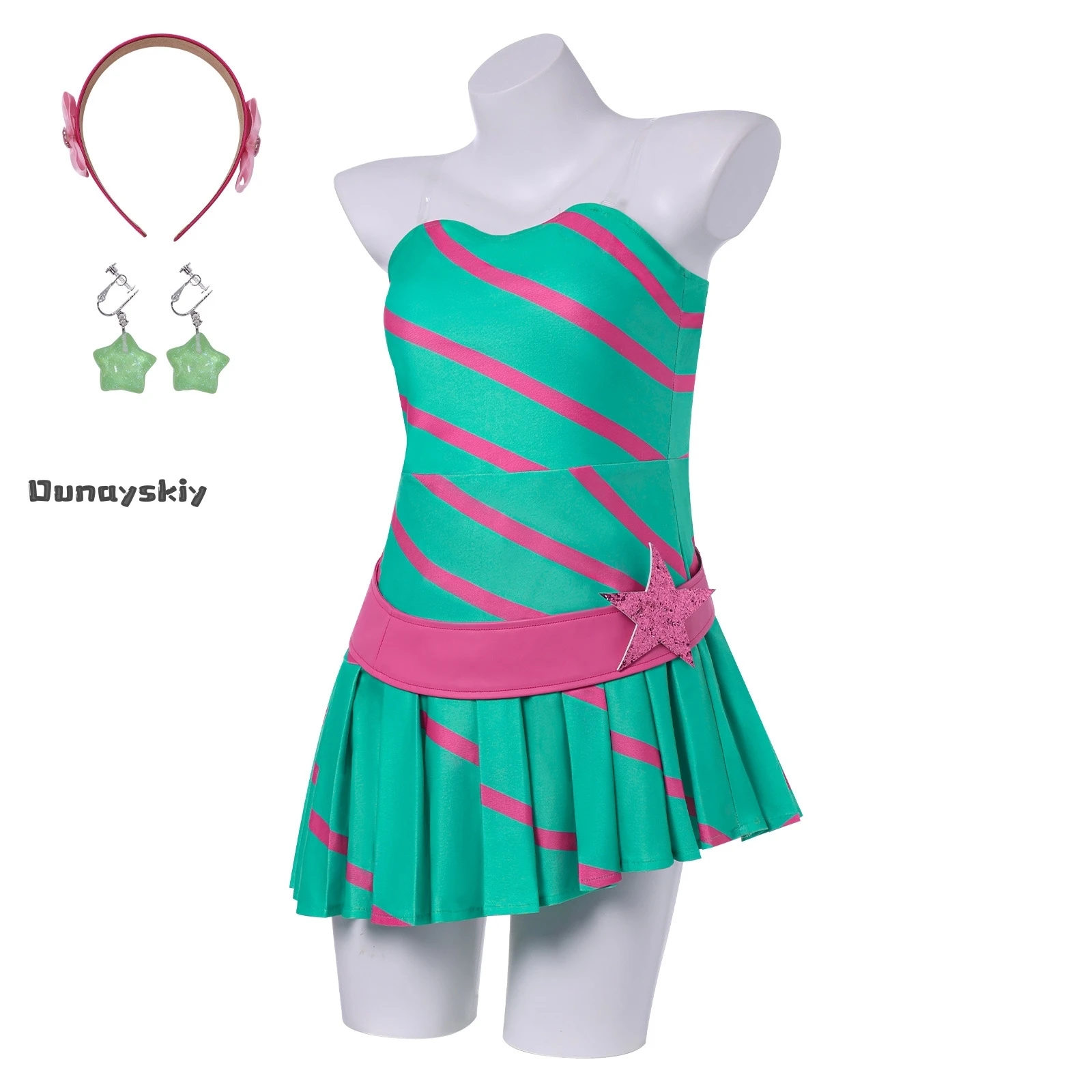Anime Stella Costume Cosplay Fata Party Abito a fascia verde Abiti da donna Gioco di ruolo di Halloween Parrucca Scarpe Vestito Abiti da travestimento
