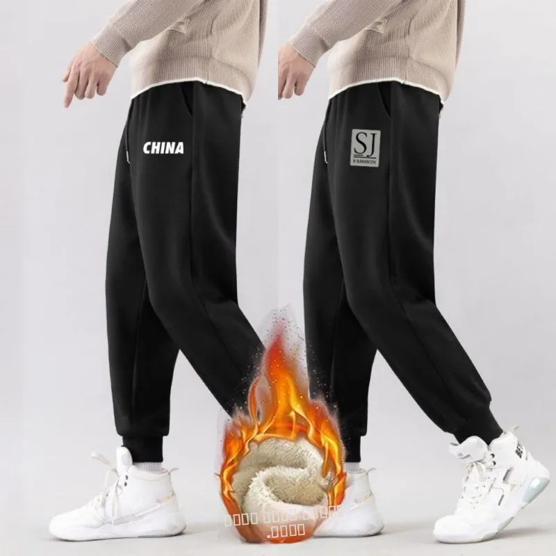 

Autumn Winter Thiened Lamb Velvet Casual Pants New Fce Lined Slimming Trendy Loose Printed Pants Korean Sle Straight L...