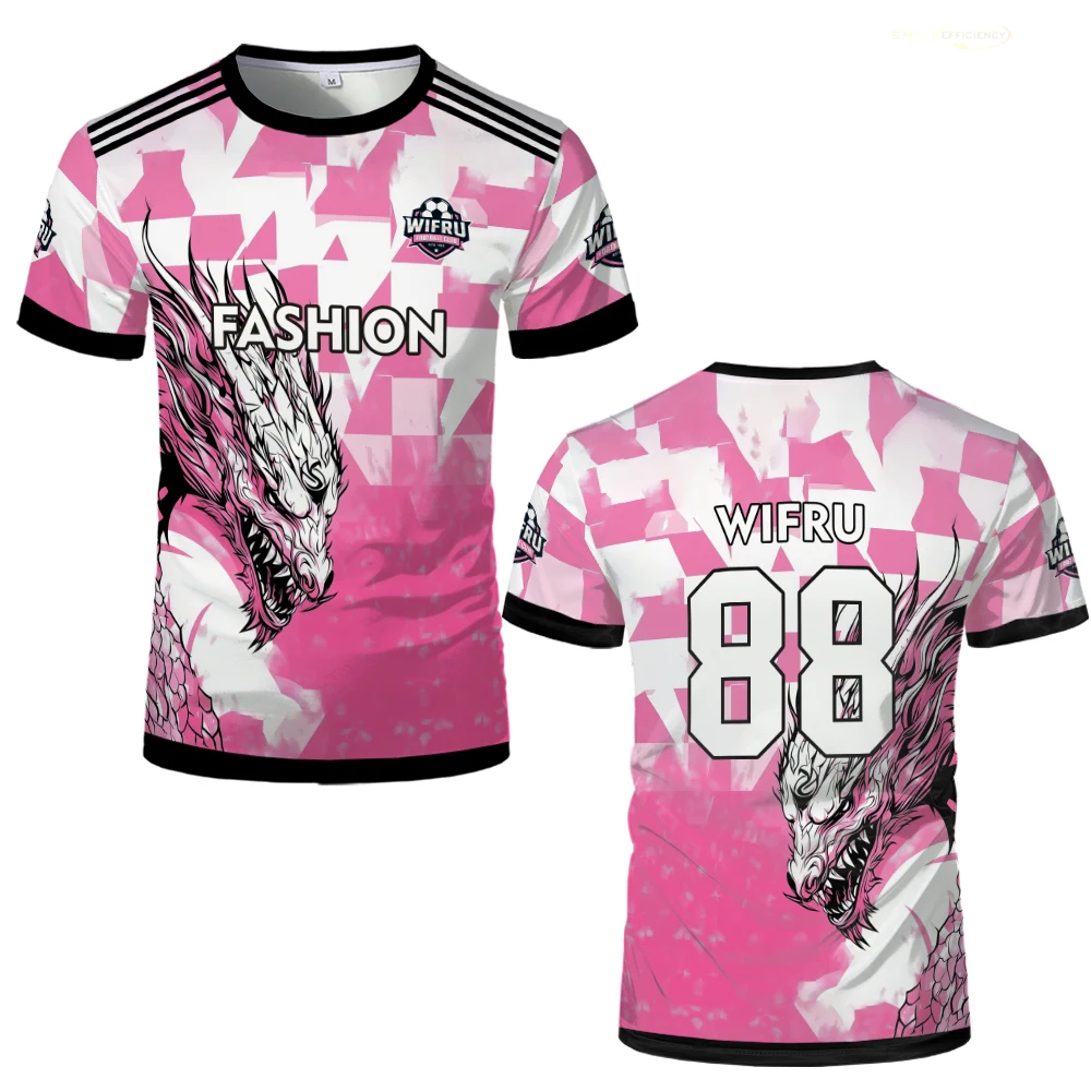 جديد التنين فرسان جيرسي HD ثلاثية الأبعاد تي شيرت مطبوع التجفيف السريع المتضخم تنفس الرجال بلايز عادية كرة قدم رياضية جيرسي