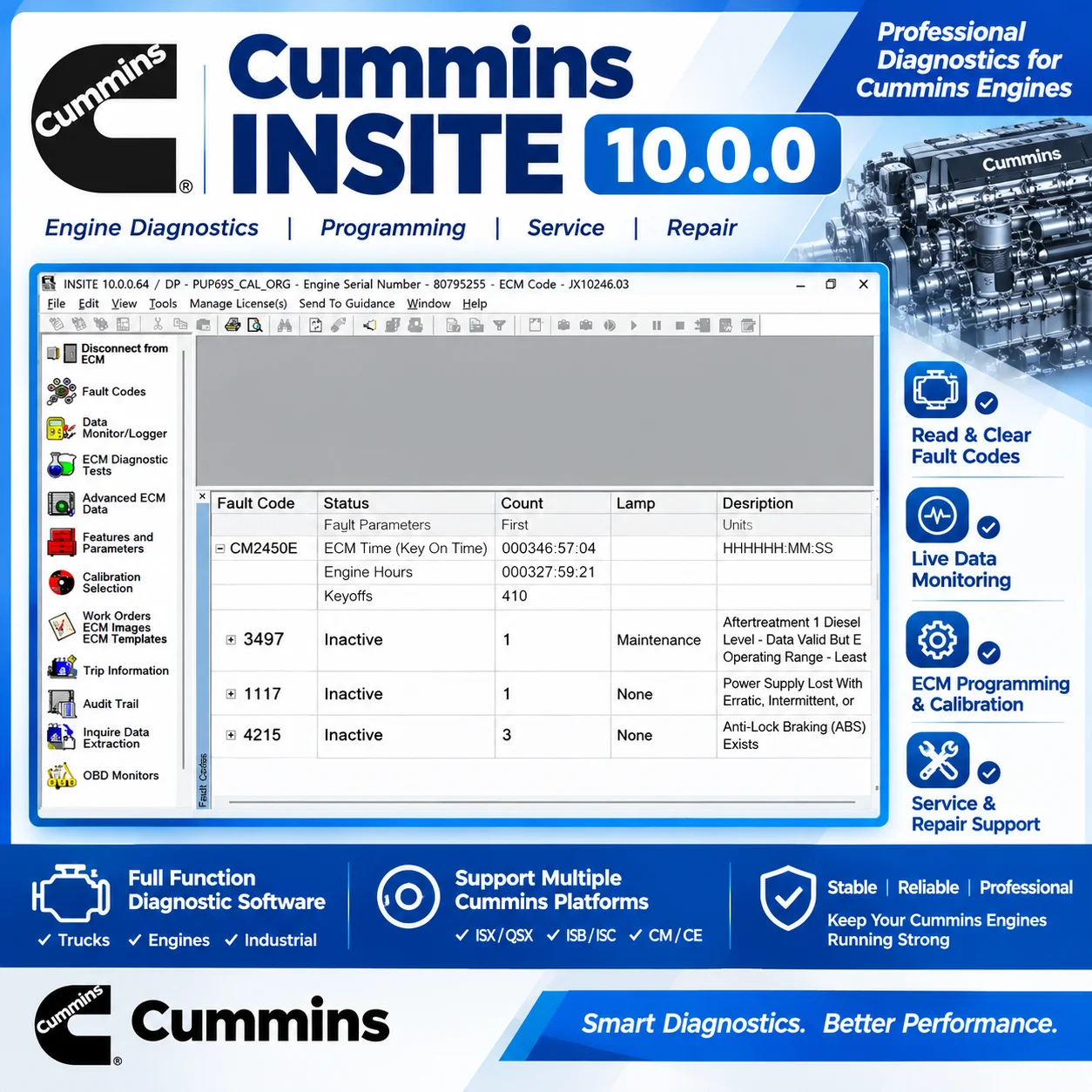 2026 Cummins Insite 10.0.0 PRO  + INCAL 2026.10 Fault Code Reading Calibration ECM Programming Parameter HGWU