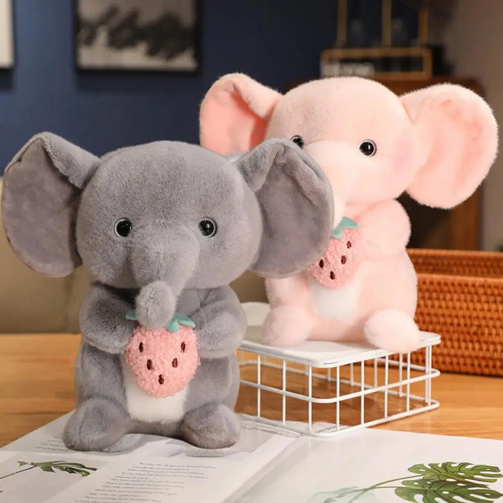 

Elephant Plushies Fluffy Elephant Plush Toy with 3d Eyes Cute Tail Companion for Soothing Gifting to Children Soft Stuffed Doll