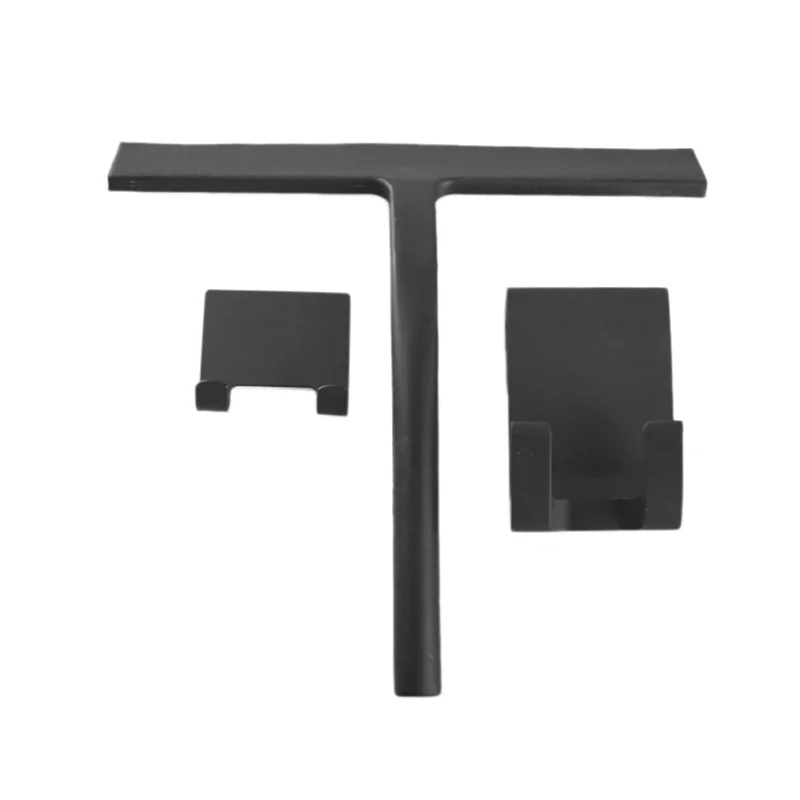 AS94-2X Shower Squeegee, Silicone Window Squeegee Black Wiper Without Drilling Shower Cleaner With Hanging Hook