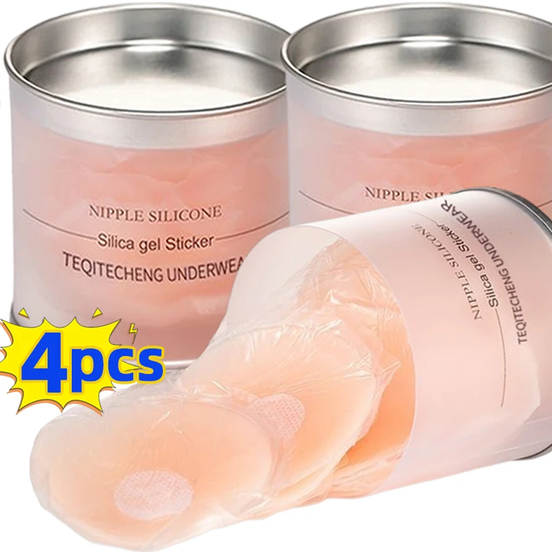 4 paia di adesivi per capezzoli in Silicone Anti Silp pettorina per sollevamento copricapezzoli cuscinetti per capezzoli invisibili per donne riutilizzabili per reggiseno