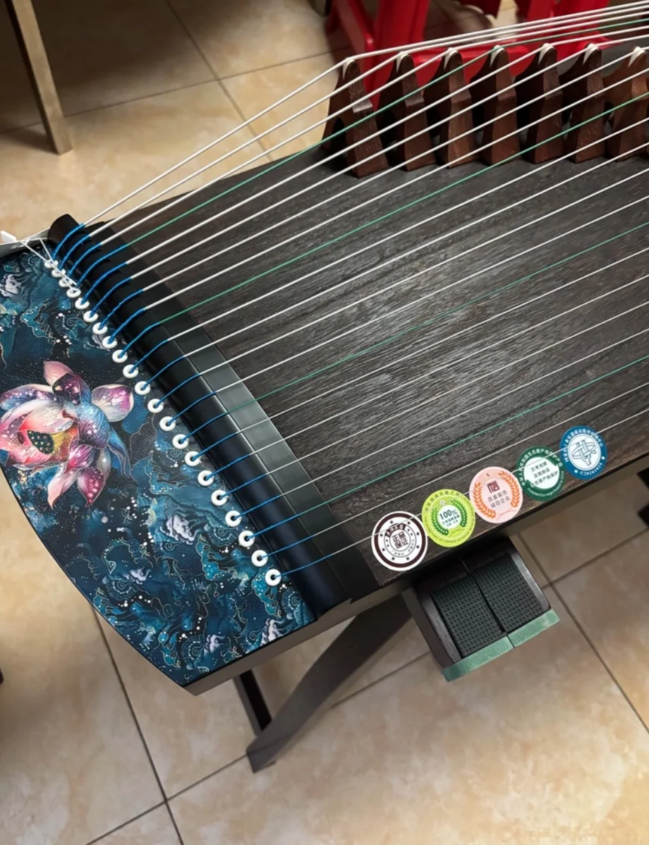 Guzheng 100cm 21 strings zither portable lotus pattern Chinese string instruments