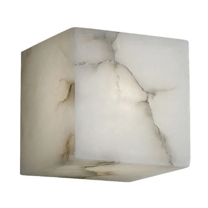 Modern Natural Marble Stone Wall Lamp for Living Room, Nordic Light Luxury, Bedroom Bedside