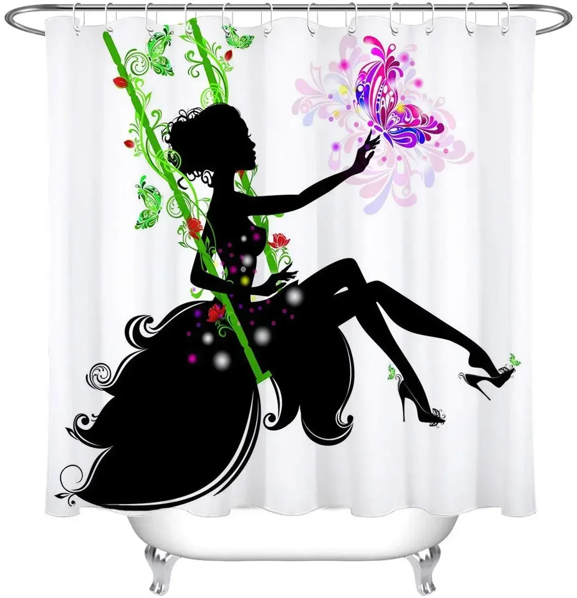 Feminine Decor Black Girl Magic Shower Curtain African American Theme