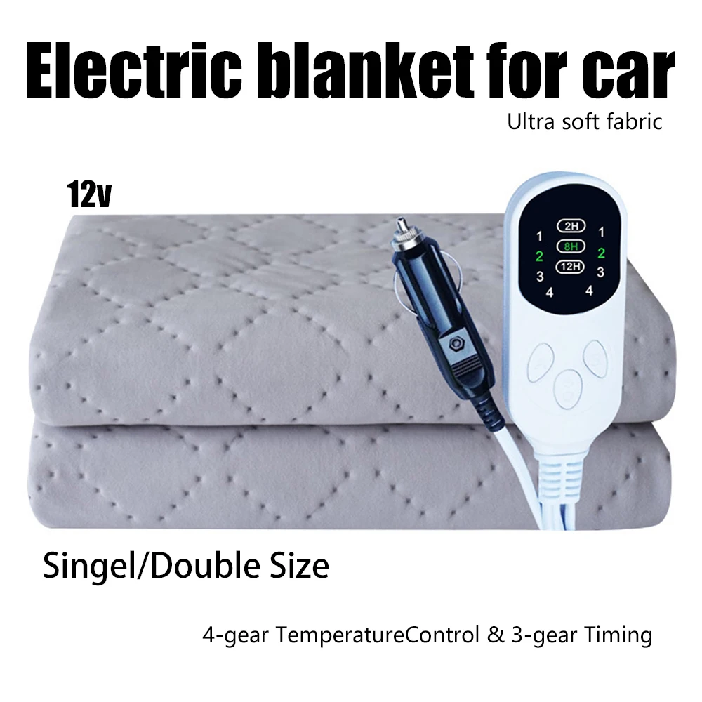 Car Electric Heating Blanket for Camping Warmer Mat Heater 12V/24V Off-Road Vehicles Trunk Fast Heating Pad 180cmx150cm 150x80cm