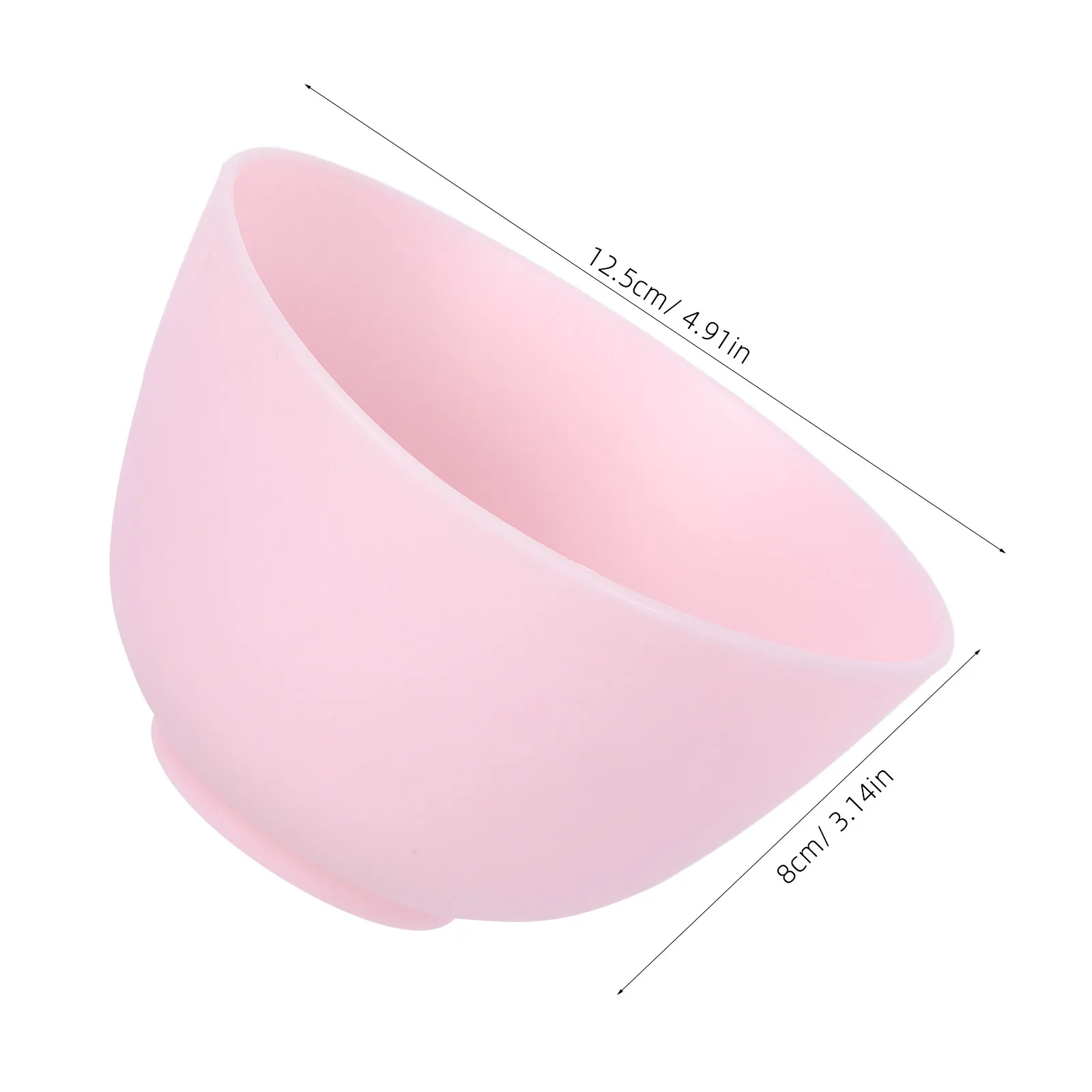 Silicone Bowl 12.5x8cm Pink Anti-Drop Odorless Non-Slip Stable Prep Measuring Facial Mask Mixing Home Use Bowl
