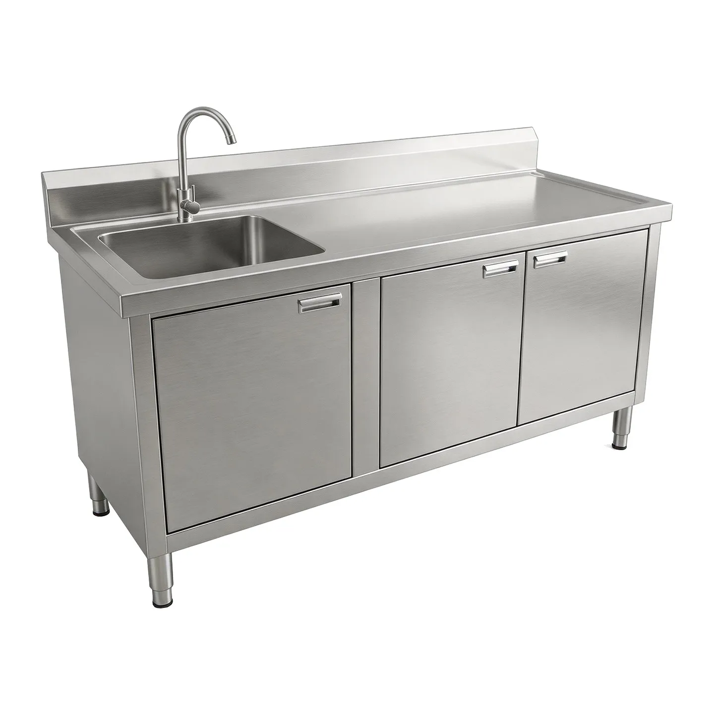 Stainless steel sink countertop integrated cabinet vegetable basin kitchen cabinet sink workbench commercial household sink