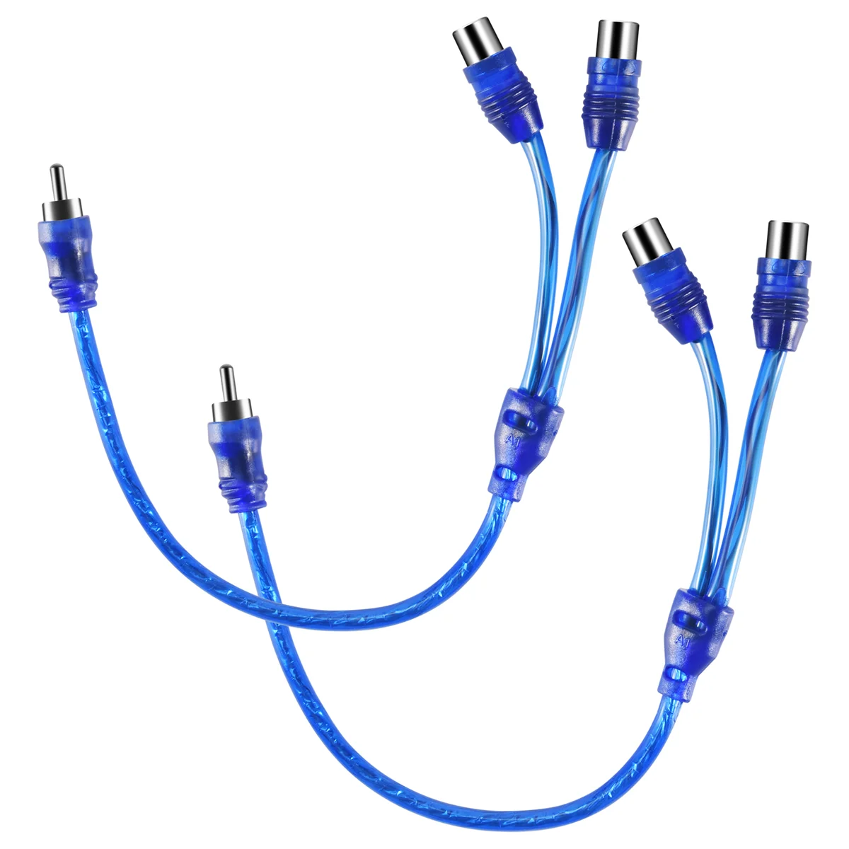 ABSQ-2x Cavo adattatore cavo sdoppiatore RCA Phono Y 1 connettore per auto maschio a 2 femmine 30 cm