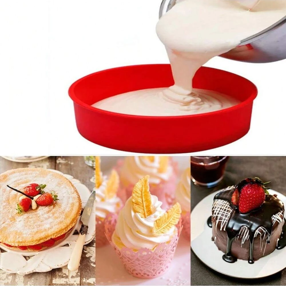 4/6/8 Inch Silicone Round Cake Mold Nonstick Baking Pan for Mousse Dessert DIY Kitchen Bakeware Tool for Oven Pastry Cake Tools