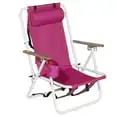 

Ktaxon Backpa Beach Chair, Outdoor 4-Level Adjustable Folding Chair, Removable Headrest, Ox Cloth，Pink