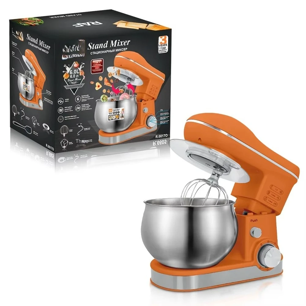 European Standard 6.0L Home Chef Blender 3-in-1 Multifunctional Electric Machine for Noodles Egg Liquid Kneading Mixing Bowl