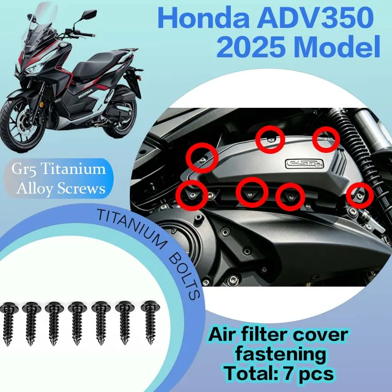 TIFOLD Full‑Set Titanium Alloy Modified Bolts for Honda ADV350 2025 Motorcycle