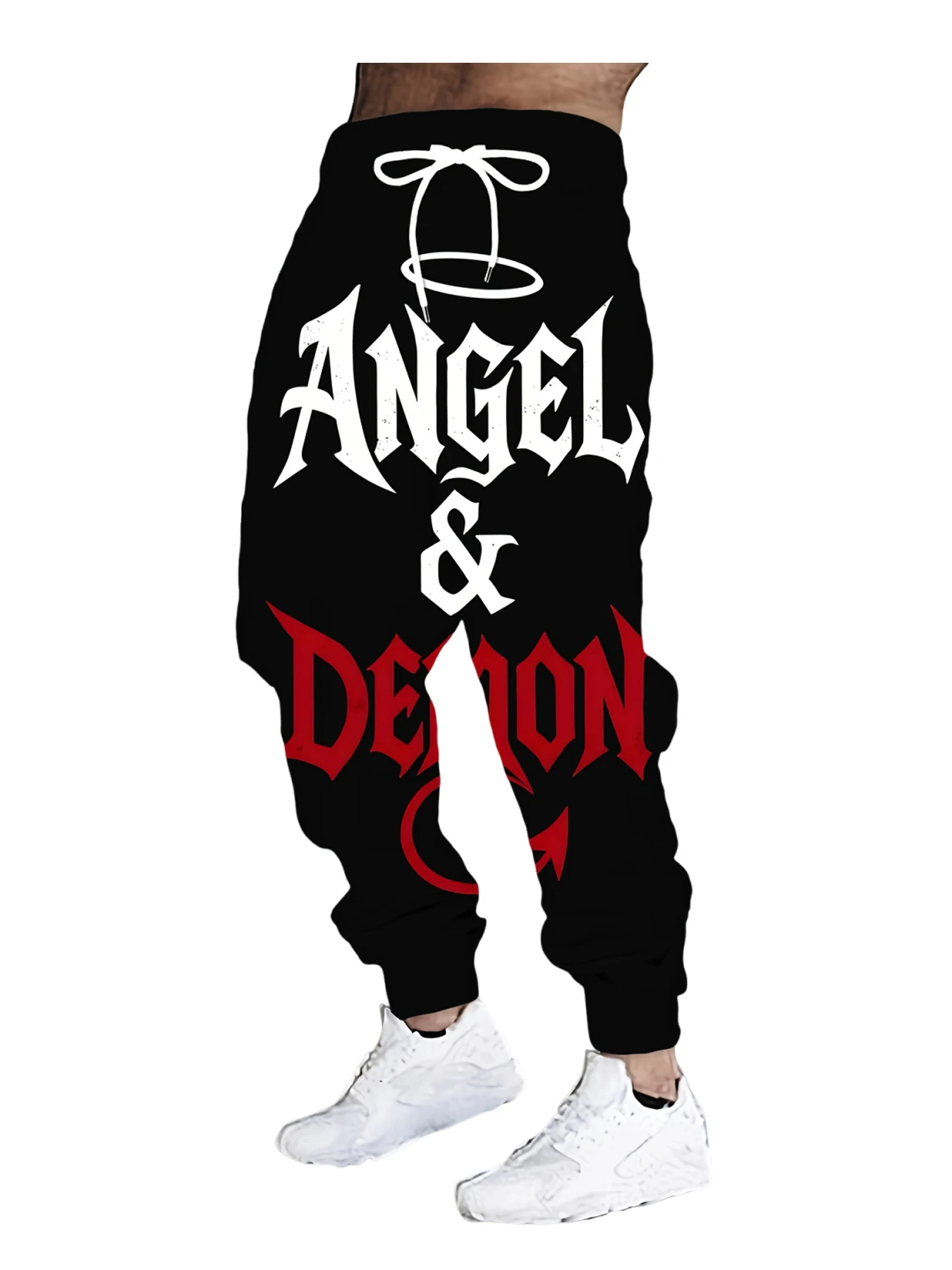 

Новые мужские повседневные брюки с 3D модным принтом, уличные дышащие брюки, стильные уличные брюки с завязками, мужские брюки с манжетами