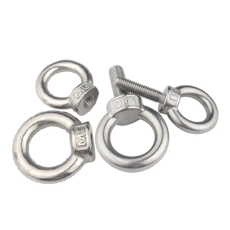 1-2PCS Lifting eye nuts/screw Ring eyebolt Ring hooking nut screws M3 M4 M5 M6 M8 M10 M12 304 Stainless steel12mm 15mm 20mm 25mm