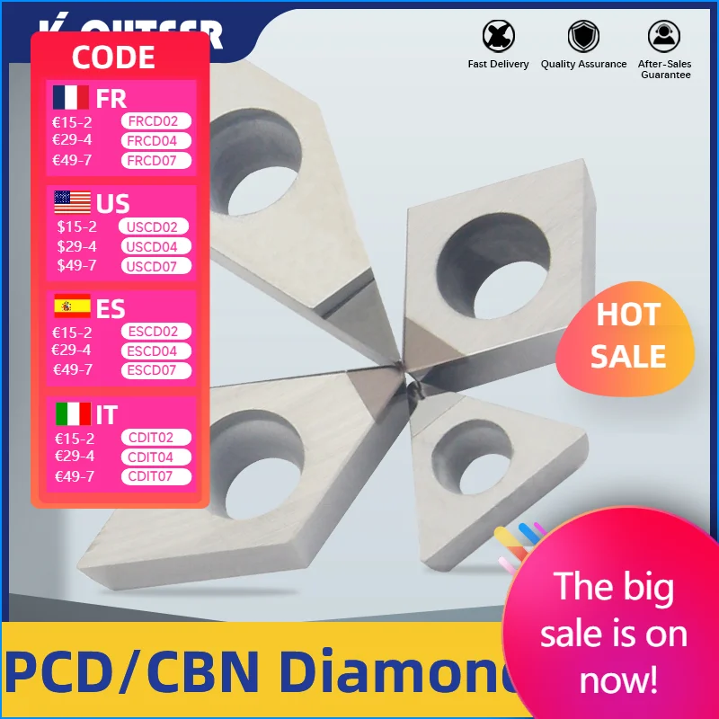 

CBN PCD Diamond insert CCGT TCMT DCGT VBGT TPGH Single face CNC blade Turning Blade for CNC Turning Tool Holder Lathe use tool