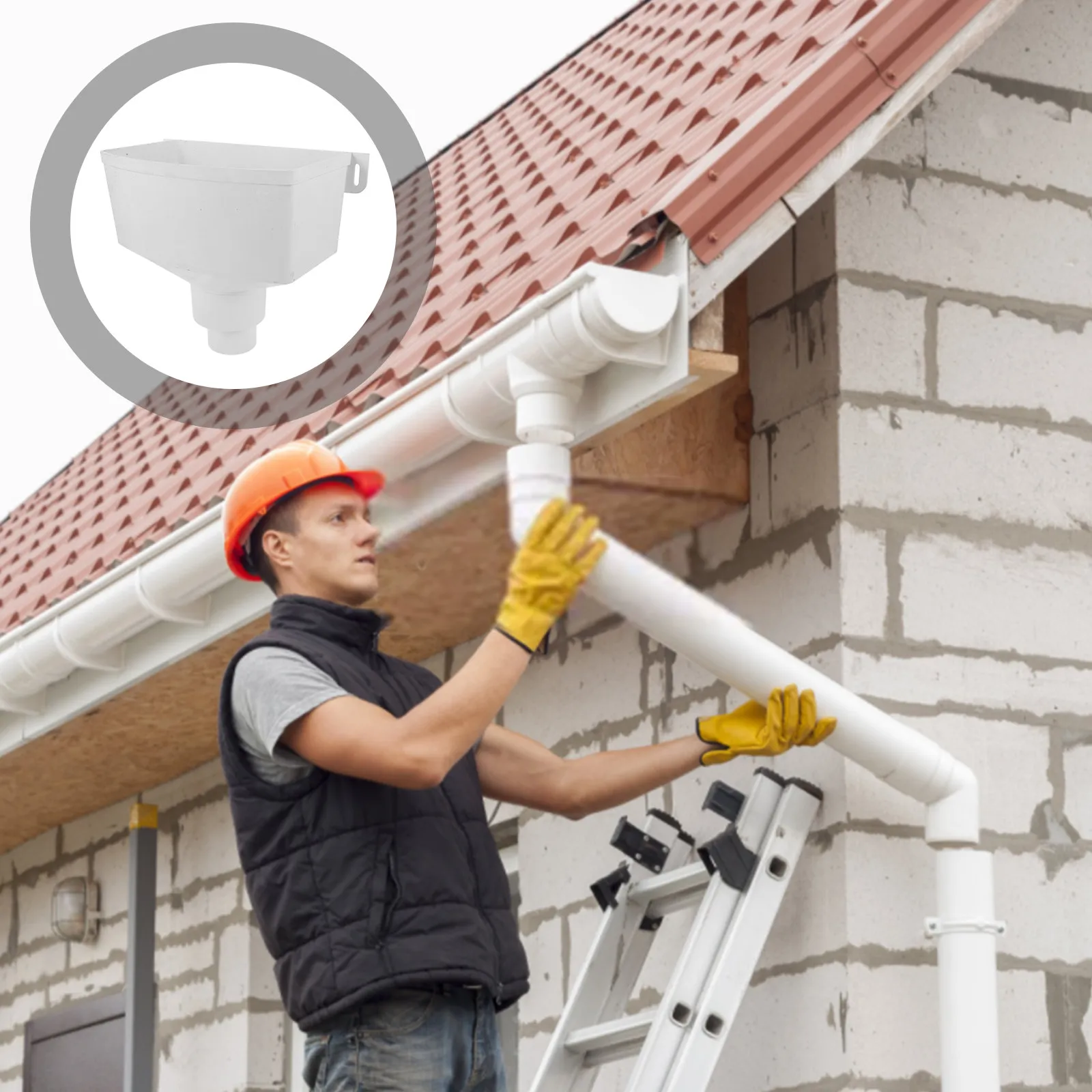 PVC Gutter Pipe Connector Rainwater Drainage Connector for Roof Gutter Downspout Easy Install Wide Mouth Design