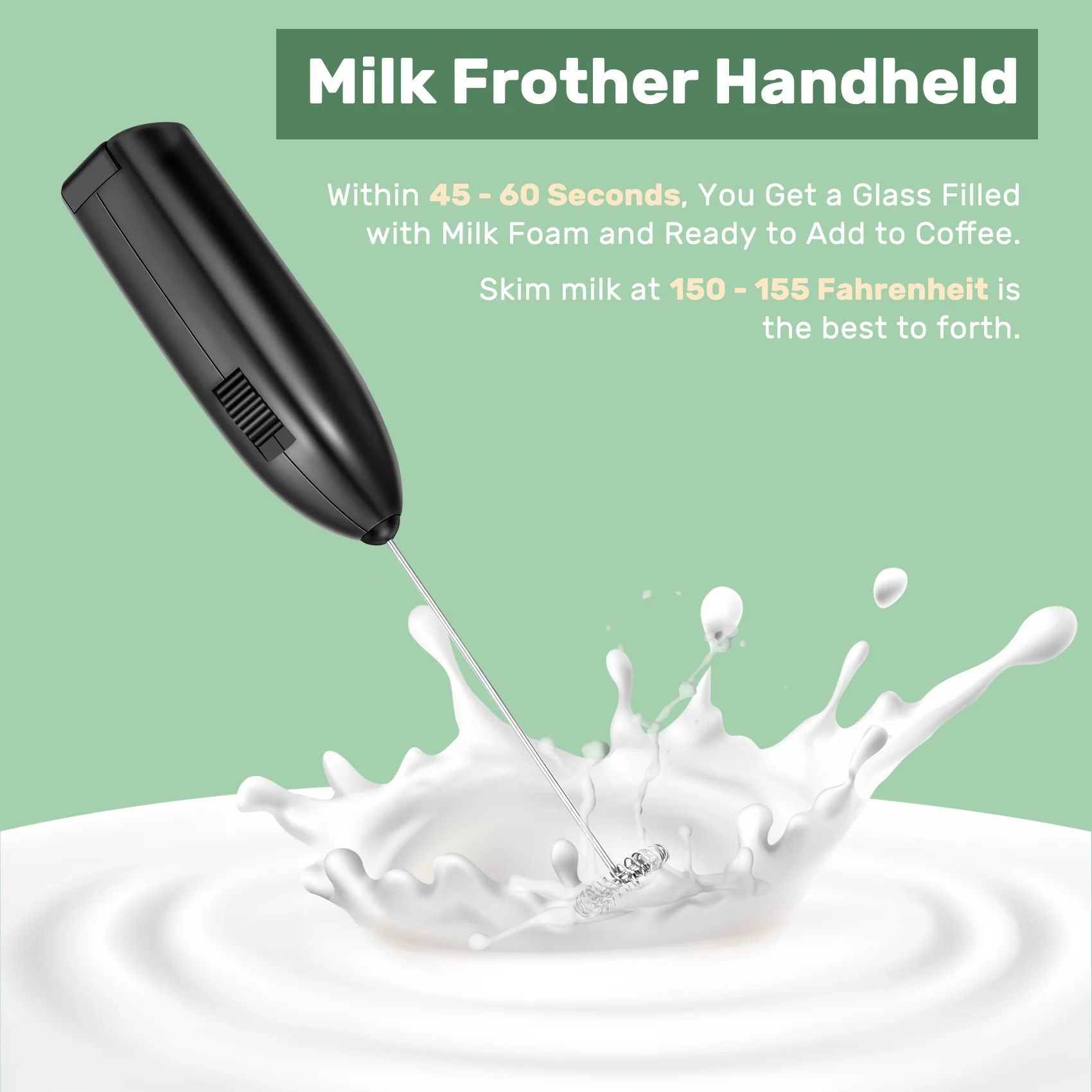 Pengaduk kopi, genggam, pengocok susu, Dioperasikan dengan baterai, pengocok kopi elektrik, pembuat busa susu, Mixer Mini, hadiah berguna