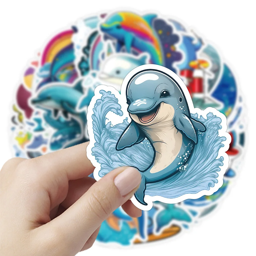 

10/30/50pcs Dolphins Animal Graffiti Stickers Cute Cartoon Sticker Decorative Skateboard Bike Notebook Luggage Kid Toys Decals