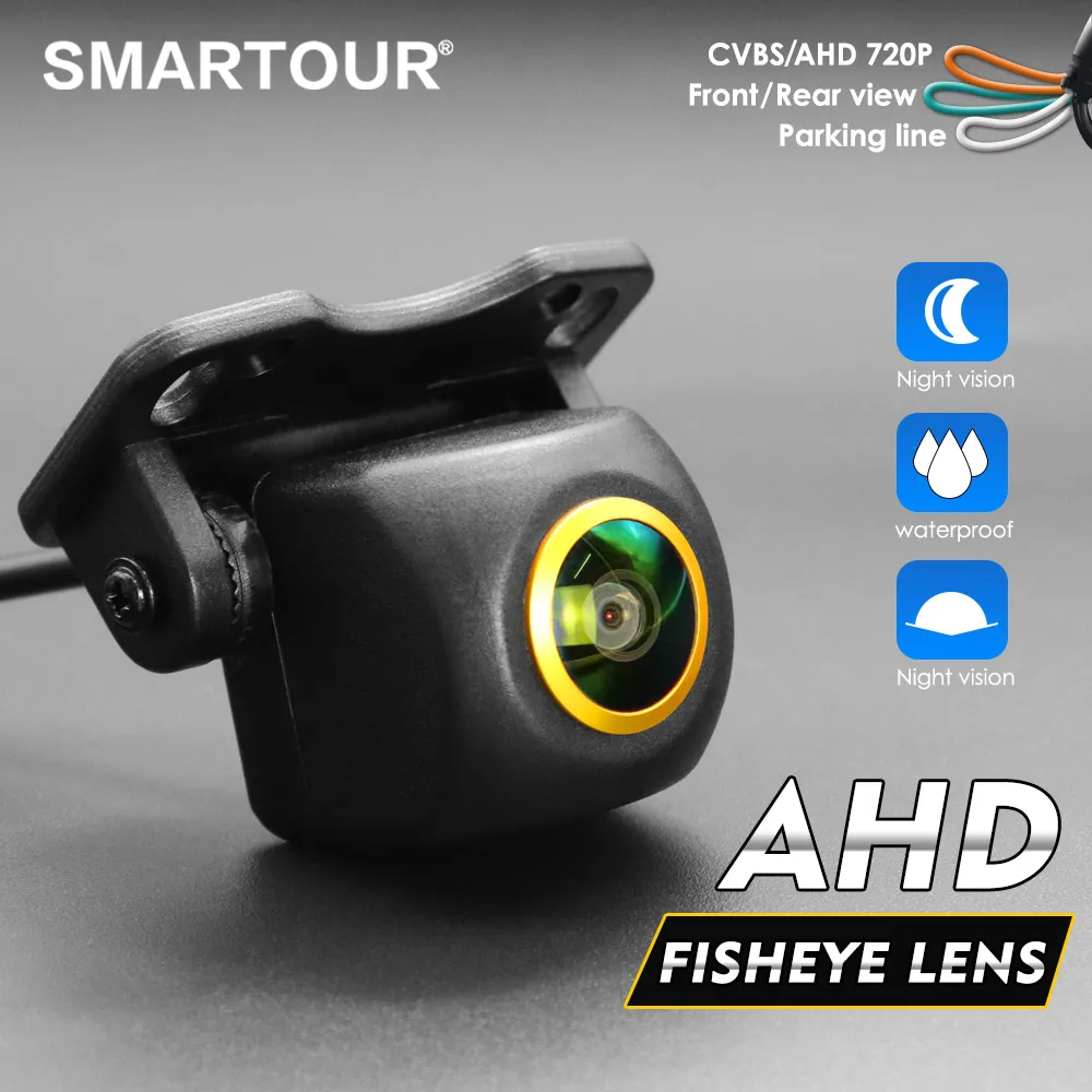 

Smartour AHD CCD Car Rear View Camera Side/Front/Backup Golden Fisheye Lens HD Night Vision Waterproof Reverse Vehicle Universal