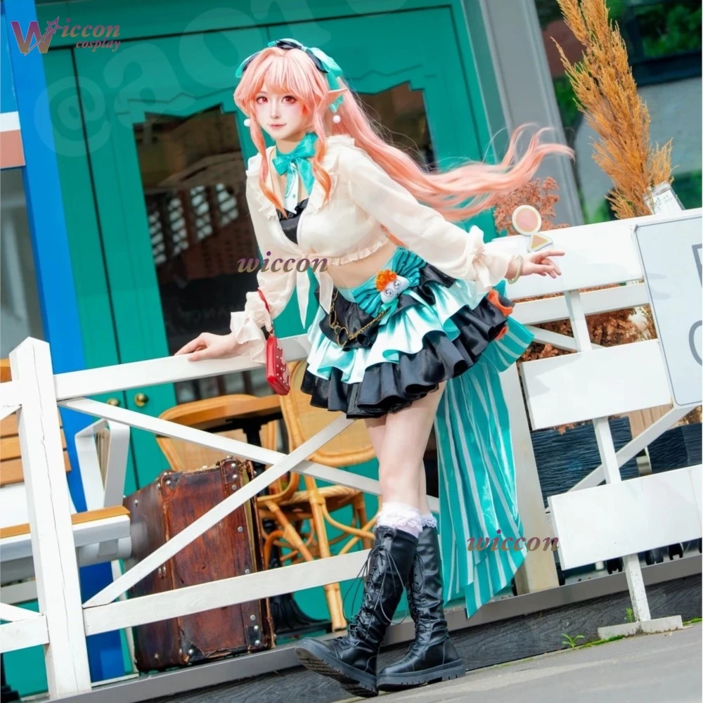 

Arknights Haru Spring Tour Collaboration Full Set Cosplay Costume Jirai Kei Outfit Halloween Party Roleplay
