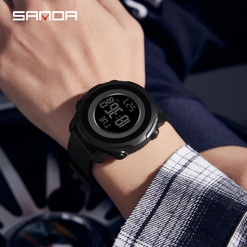 Fashion Sanda Brand New Waterproof Men Watch Fashion Multifunctional Luminous Digital Wristwatch Outdoors Sports Student Watches