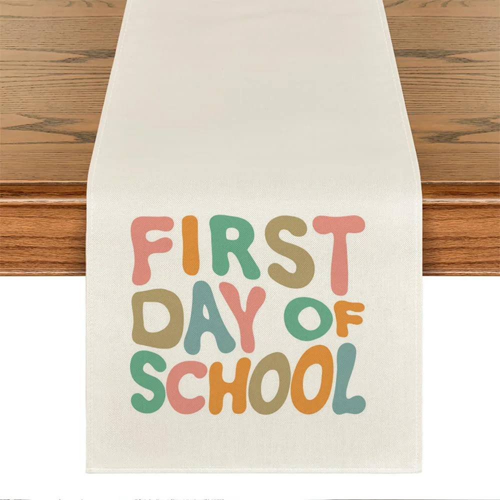 

first day of school Table Runner for table decoration & accessories party Decor back to school home decor 72x13inch tablecloth