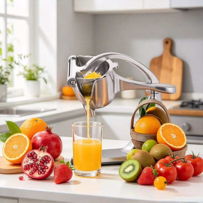 Portable Hand Press Citrus Squeezer Detachable Metal Alloy Lemon Orange Fruit Juice Extractor Tool for Kitchen Home Bar Use