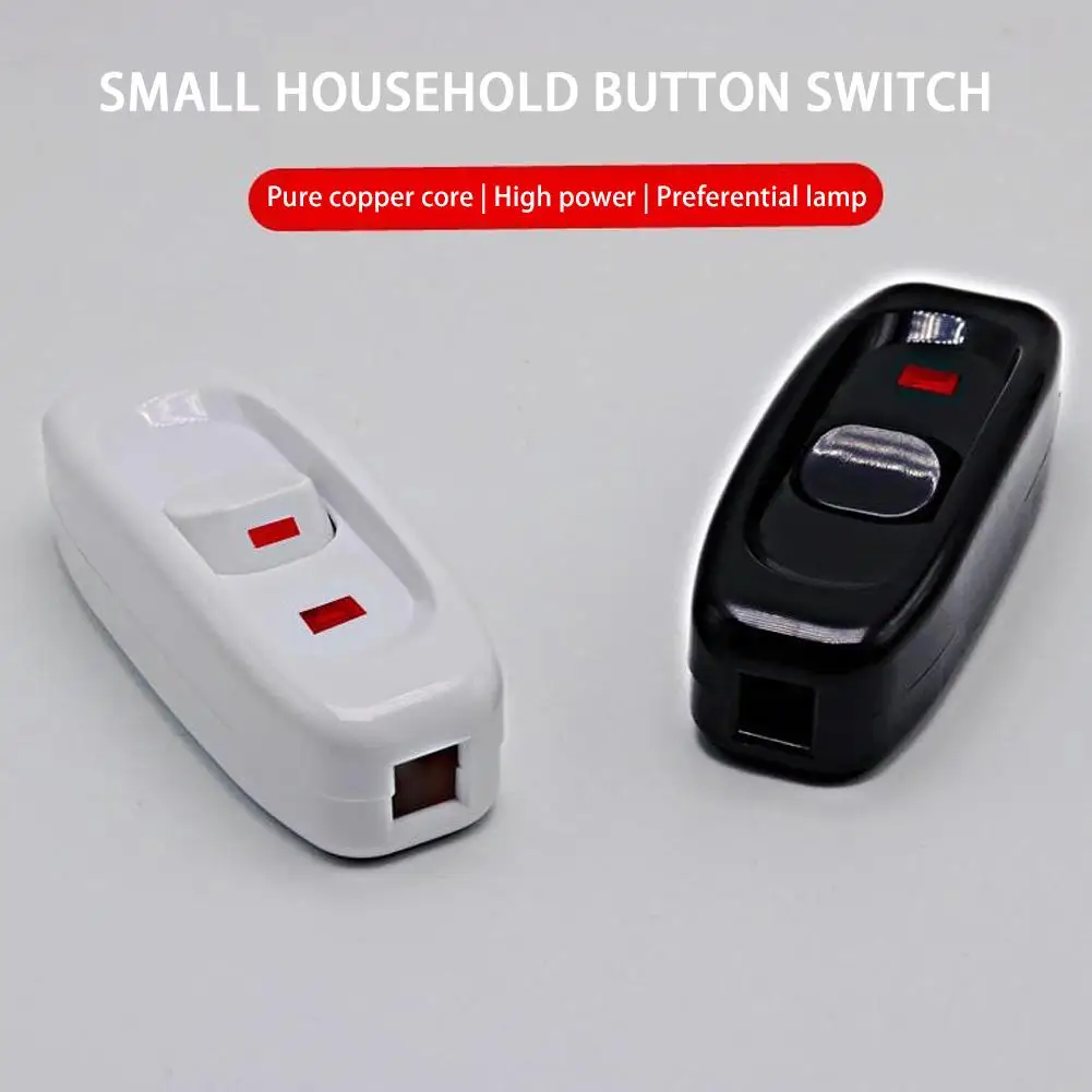 1pc Household Bedside Lamp AC 250V 10A Inline ON/OFF Table Cord Indicator Desk LED with Cable Light Lamp
