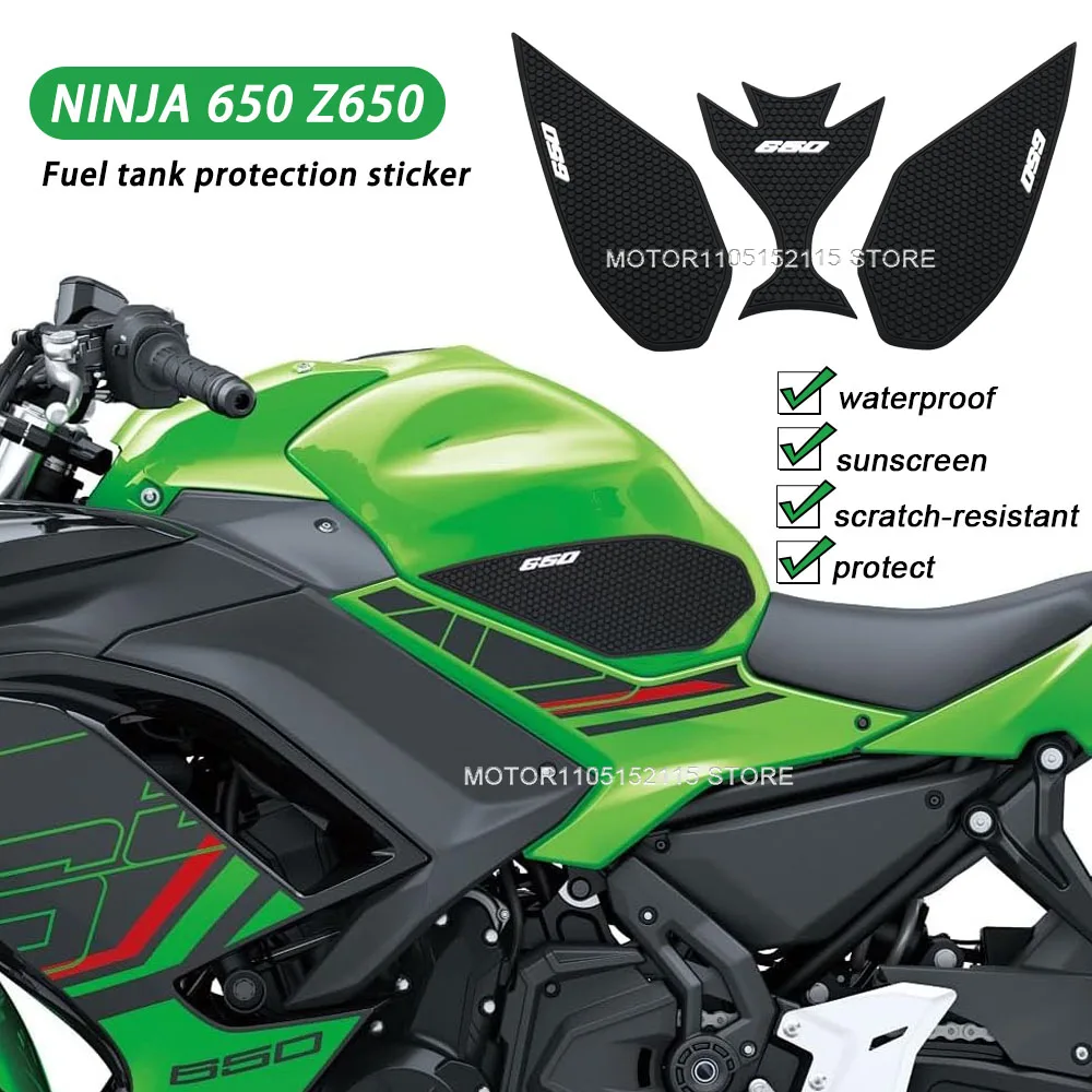 Ninja650 z 650 New Motorcycle Accessories Sticker Decal Kit Fuel Tank Pad Protector Anti slip For Ninja 650 z650 2017 - 2024