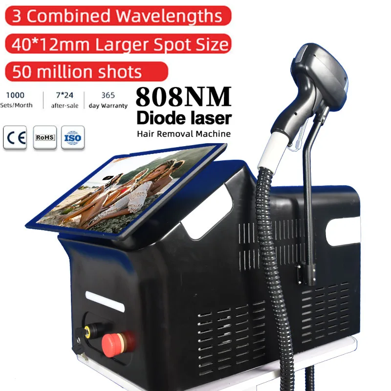 CE Desktop Ice Platinum Titanium Painless 15.6 Touch Screen 10 Bars Air Cooling DiodeHair Removal Machine