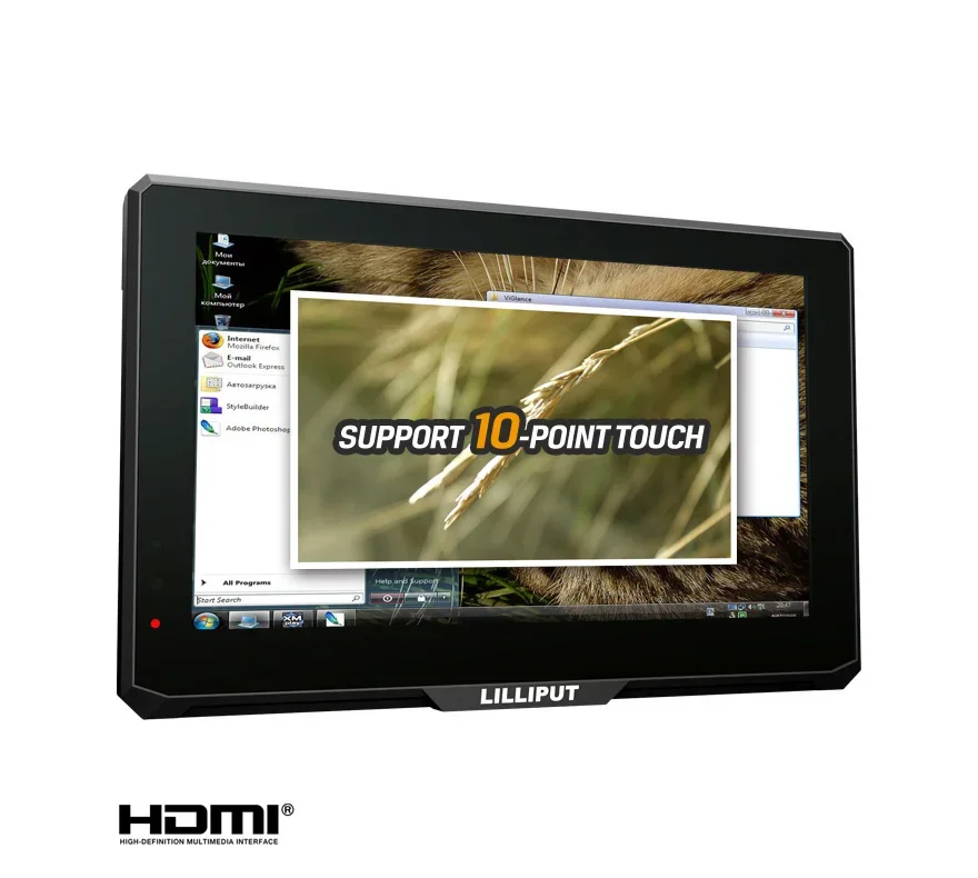 7 Inch Capacitive Car Headrest Monitor Touch Screen With HDMI DVI VGA AV Inputs 16:9