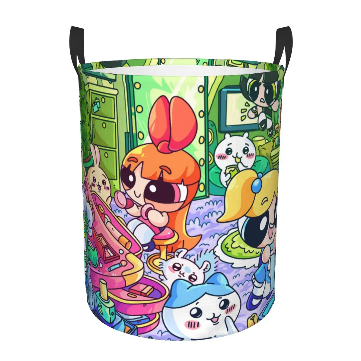 Custom Cute Cartoon Chiikawa Anime Laundry Hamper Large Storage Basket Popular Manga Kids Nursery Toy Organizer