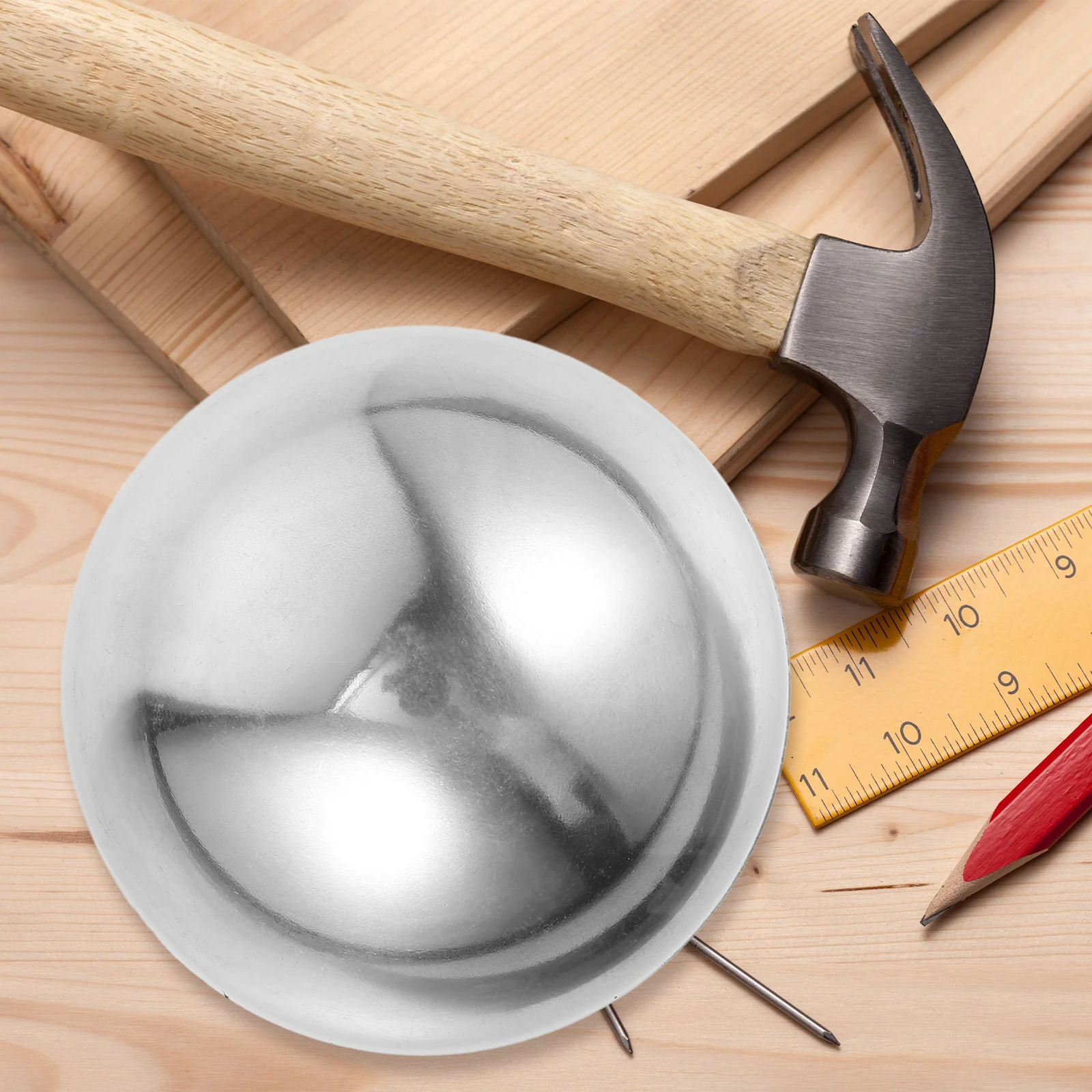 2Pcs Stainless Steel Hemisphere Polished Mirror Ball Decorative Half Ball for Garden Home Outdoor Stair Handrail