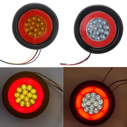 High Brightness 32LED Tail Light Round Indicator Light 12-24V Fog Lamp Brake Light for Truck Car RV Trailer