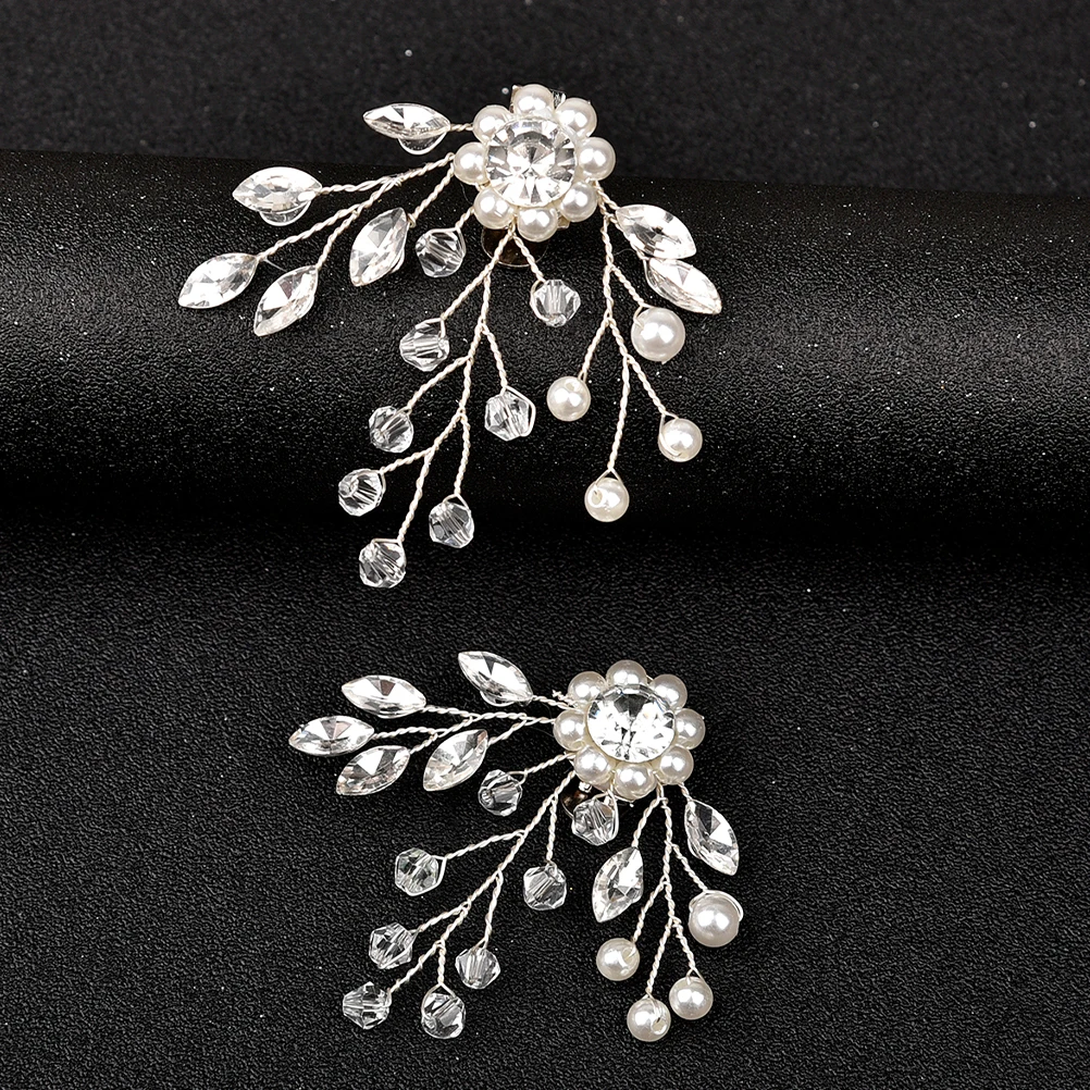 

Pearl Rhinestone Decorative Bridal Flower Bridal Shoe Clips Buckles Shoe Jewelry for Women Wedding Party Heel Accessories