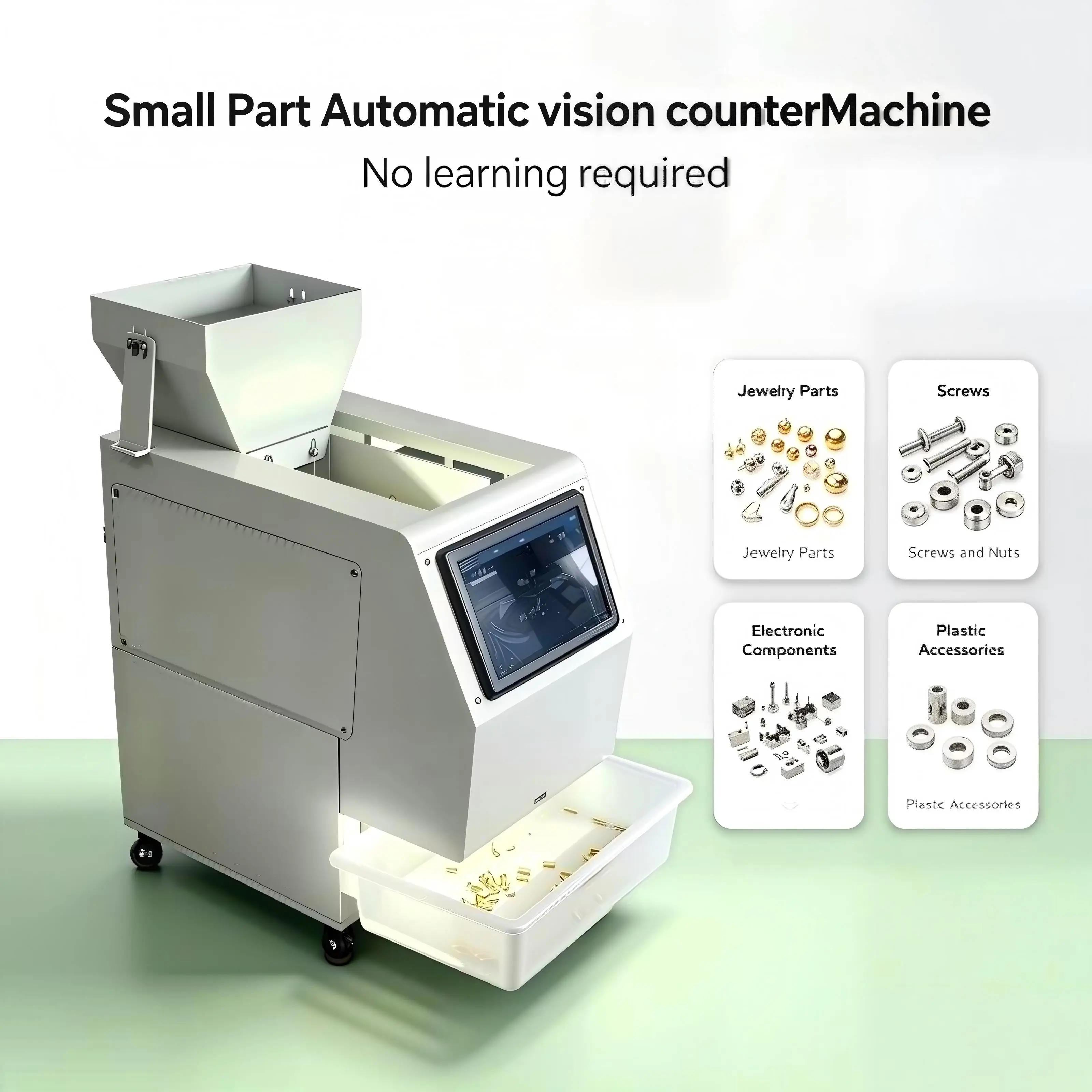 Jewelry Parts Auto Vision Counter Machine  Learning Free Full-Automatic Counting Machine for Hardware Fasteners  Small Part