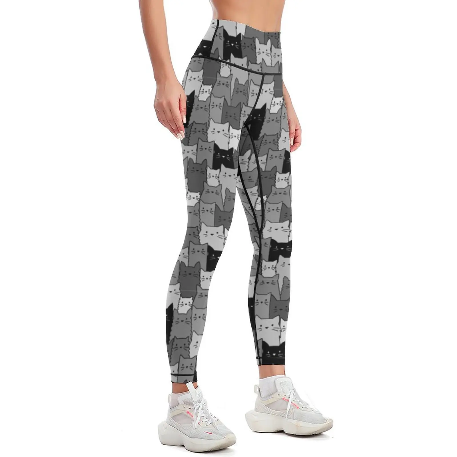 Silent Cats Monochromatic Leggings Sportswear woman gym Women's sportswear Sports pants woman Womens Leggings